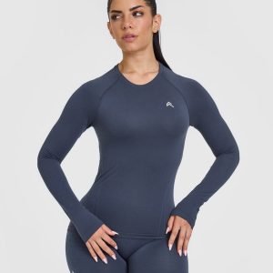 Go To Seamless Fitted Long Sleeve Top True Blue