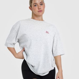 OA Graphic Washed T-Shirt Light Grey Marl