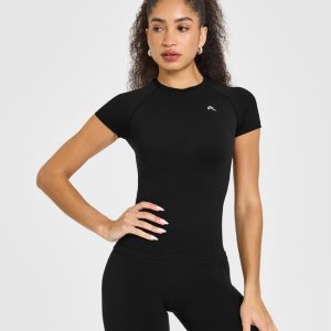 Go To Seamless Fitted Top Black