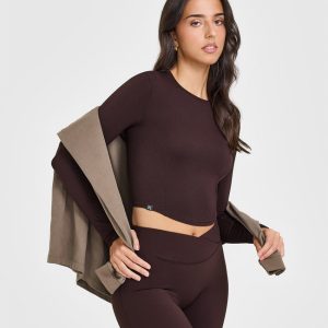 Mellow™ Soft Mid Long Sleeve Top Plum Brown