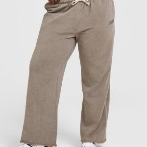 Raw Lounge Wide Leg Joggers Washed Warm Sand