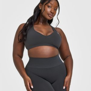 Effortless Seamless Racer Back Sports Bra Coal
