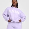 Mid Weight Sweatshirt With Printed Logo Lavender Purple