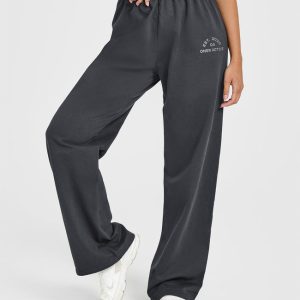 Lightweight Straight Leg Joggers with Graphic Coal