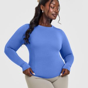 Mellow™ Soft Long Sleeve Top Glaucous Blue