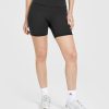 SoftMotion™ Fold Over Shorts 6" Soft Black
